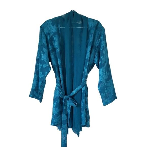 Vintage Victoria's Secret Gold Label Blue Robe size SMALL - Picture 1 of 11